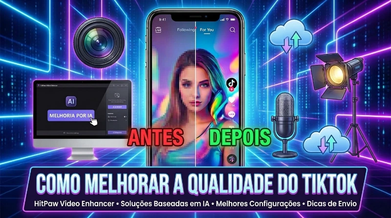 Como melhorar a qualidade do TikTok com inteligência artificial - Antes e Depois.