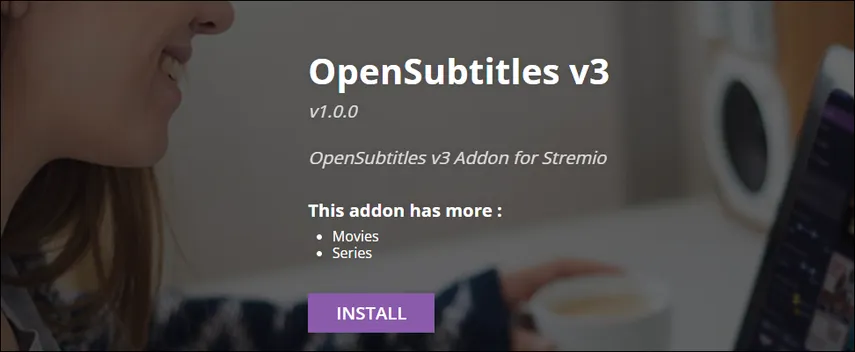 Configuração do addon oficial OpenSubtitles v3 para legendas automáticas