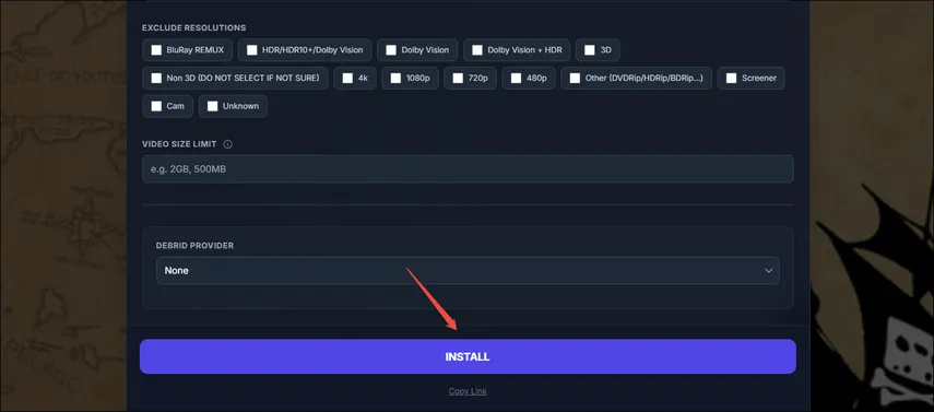 Janela de confirmação de instalação de addon da comunidade no Stremio