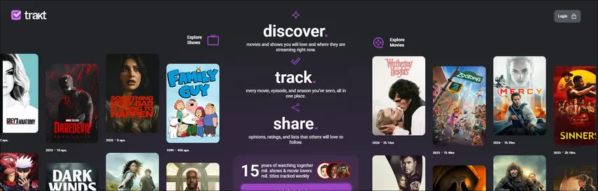 Sincronização de conta Trakt TV com o Stremio para histórico de visualização
