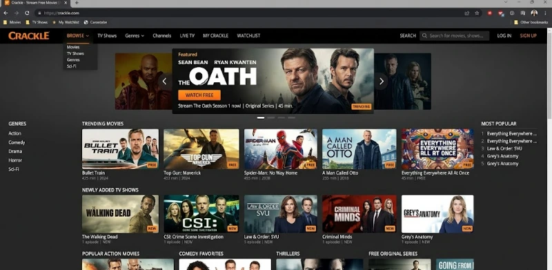 Crackle — filmes clássicos de Hollywood e séries originais grátis