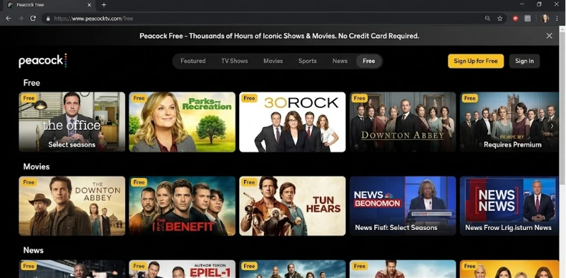 Peacock Free — séries da NBC, filmes e esportes ao vivo gratuitamente