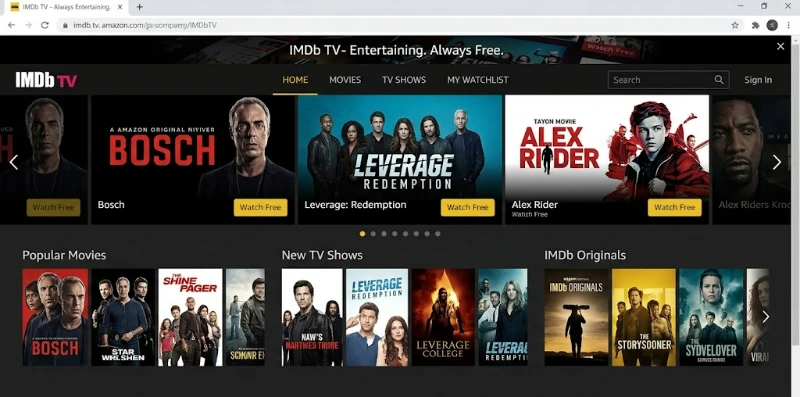 IMDb TV (Amazon Freevee) — filmes e séries populares gratuitos da Amazon