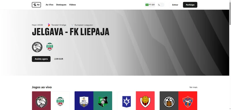 OneFootball para assistir futebol online grátis em 2026