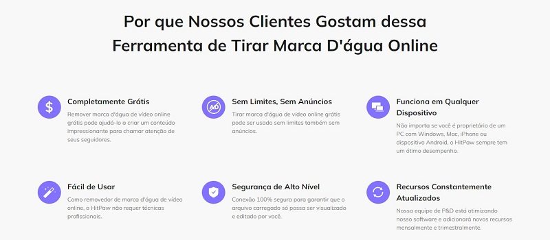 recursos de HitPaw Removedor de Marca D’água Online