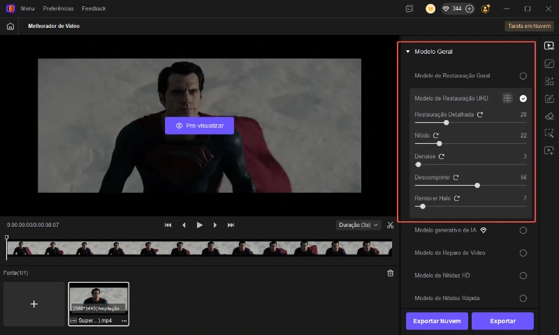 Seleção de modelo de IA no HitPaw VikPea