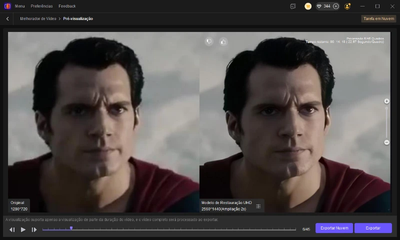 Prévia de vídeo aprimorado no HitPaw VikPea