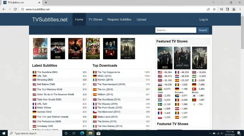 TVSubtitles site de legendas para séries de TV