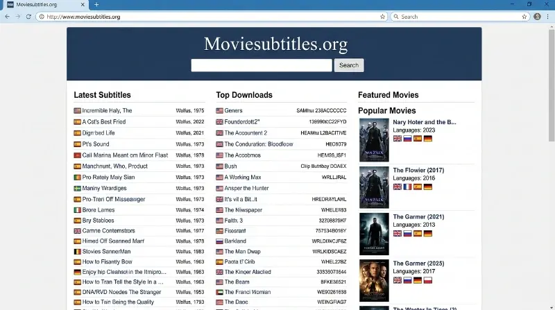 Moviesubtitles biblioteca de legendas para filmes clássicos
