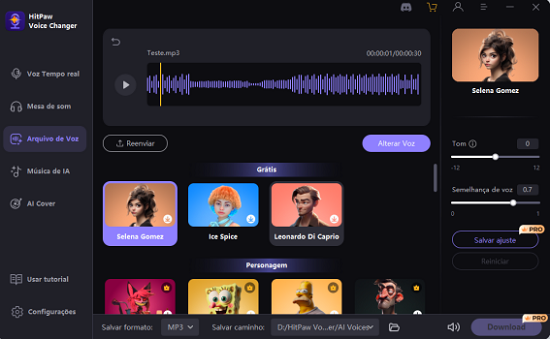muda a voz com efeitos