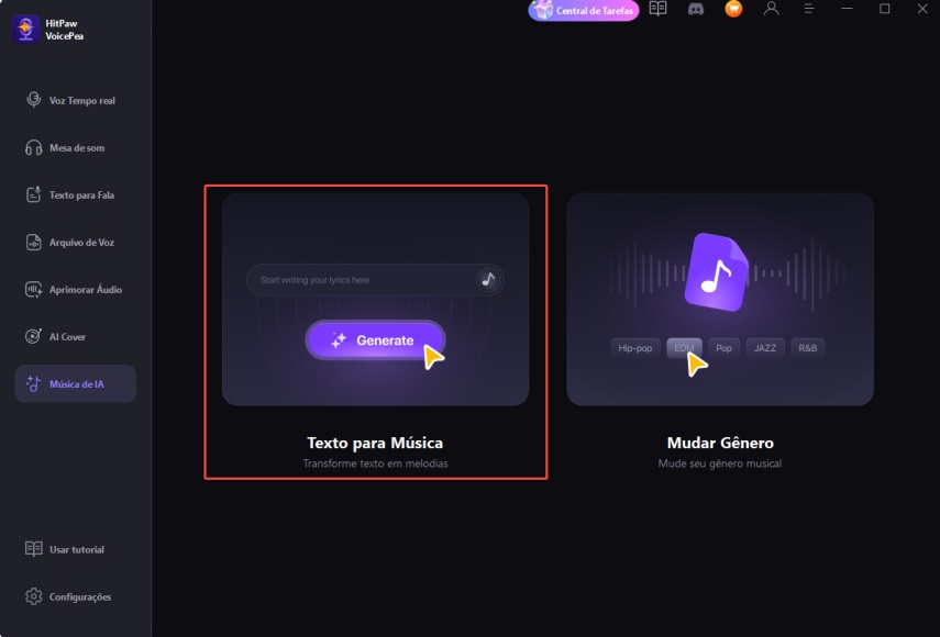 extensor de música com ia hitpaw voicepea